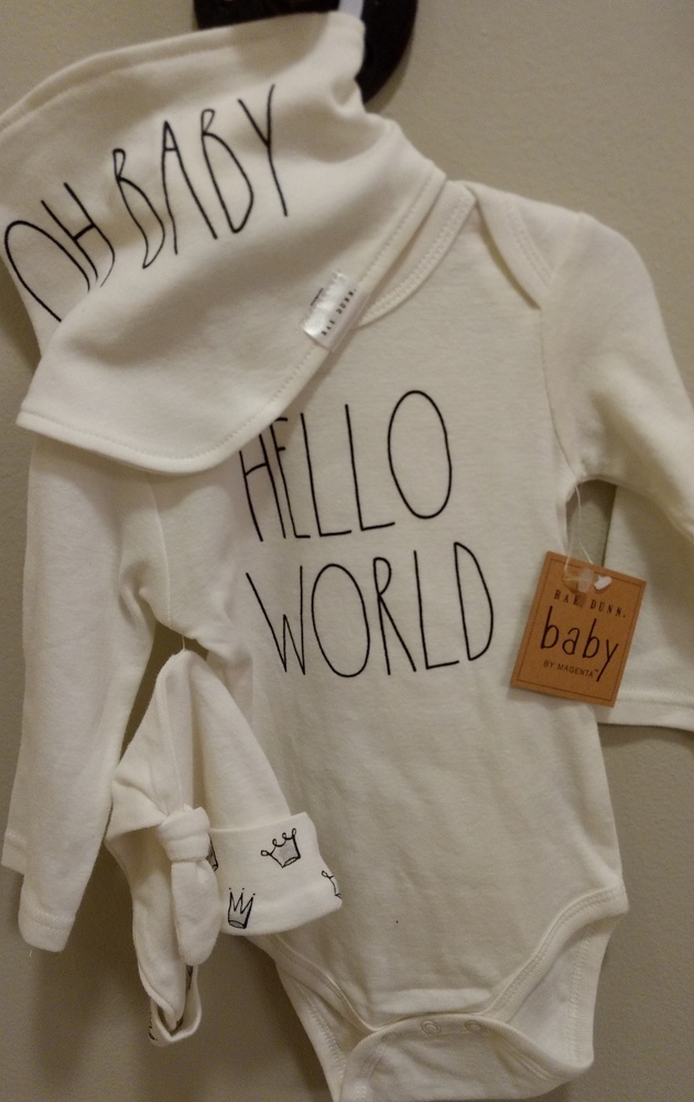 Rae Dunn 3-piece Baby Outfit 6-9 mo.